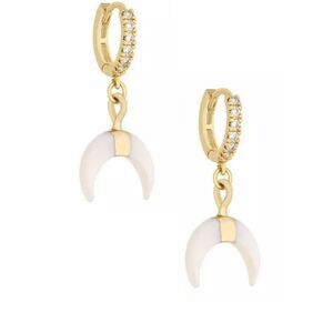 ETTIKA
18K Gold Plated White Crescent Horn Earrings